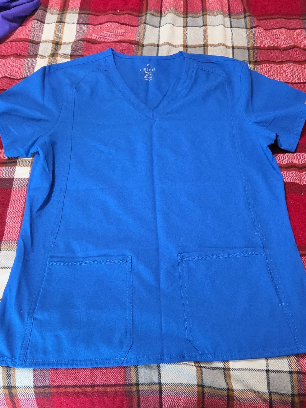 Med Couture Women’s Royal Blue V-Neck Scrub Top